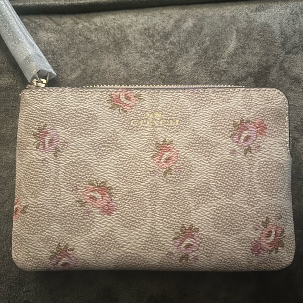 Coach Pink Floral Wristlet